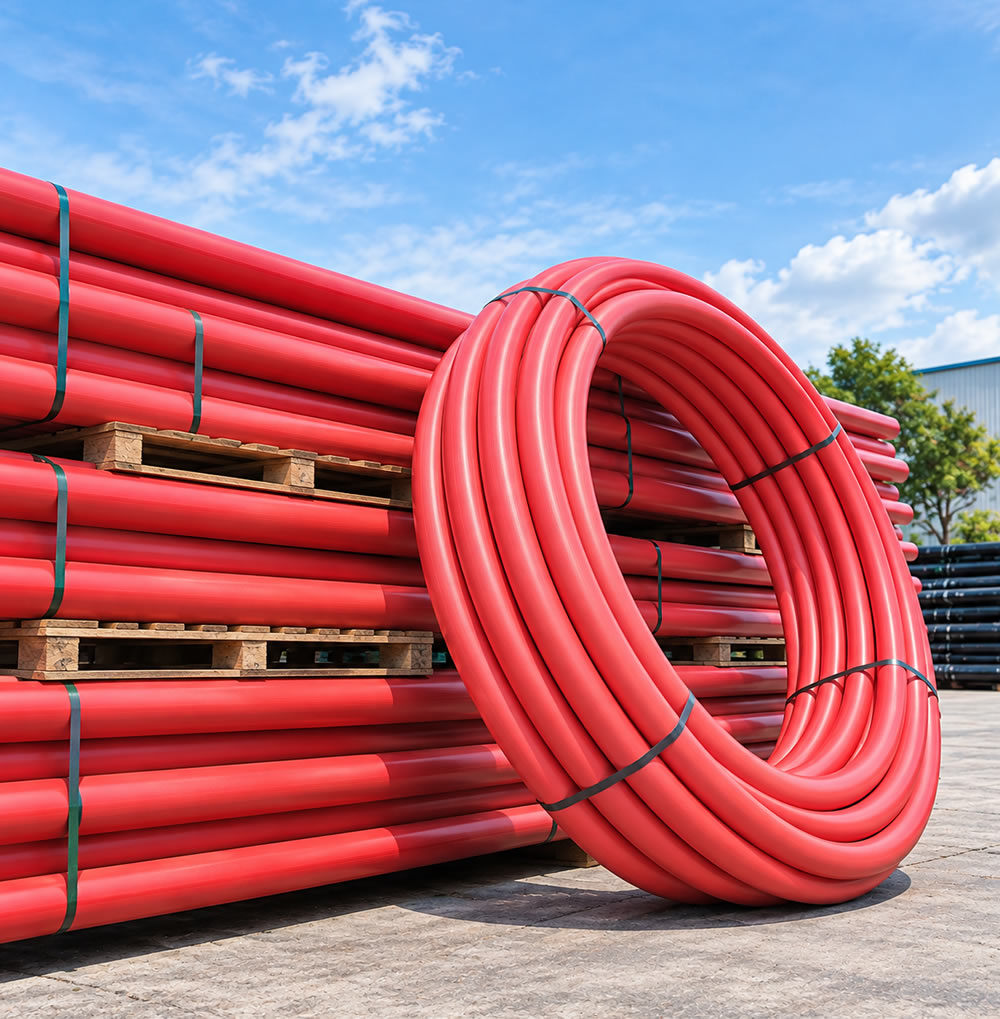 Red HDPE Cable Pipe Coil