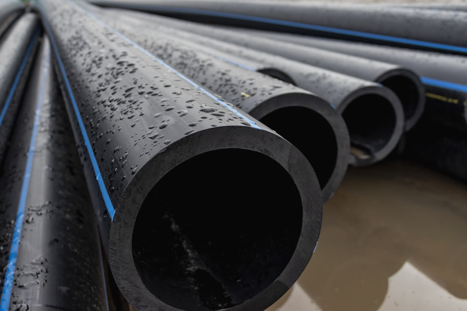 HDPE PN10 Pipe Cross Section Showing Wall Thickness