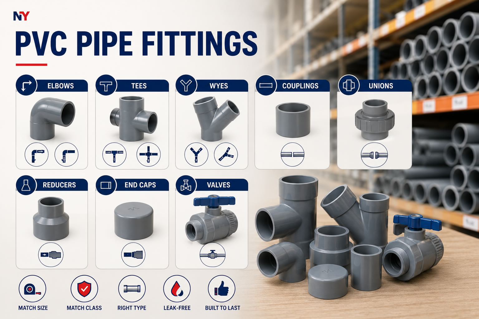 PVC Pipe Fittings Explained: Types, Sizes & How to Choose the Right One