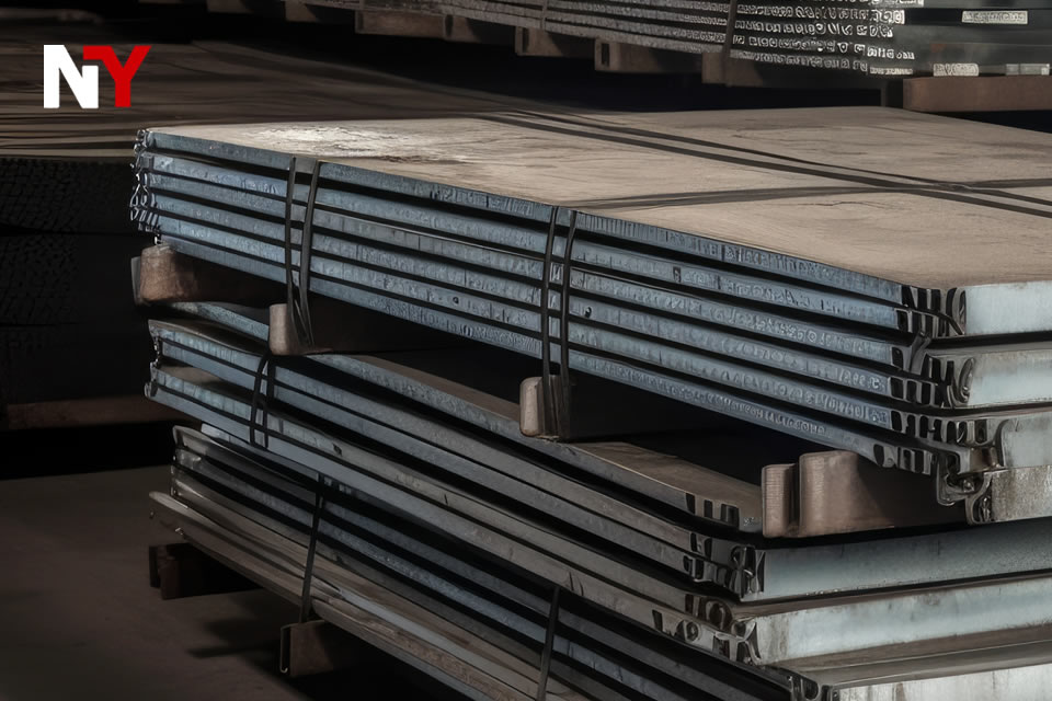 Stainless Steel Plates Stacked in Malaysian Warehouse