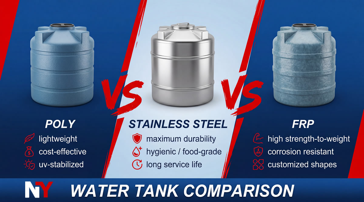 Poly Water Tank vs Stainless Steel vs FRP: Which Should You Choose in Malaysia?